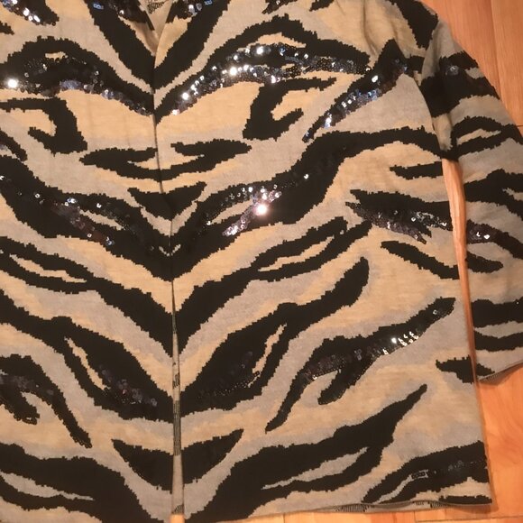 Zadig & Voltaire Maya We Tiger Wool Cardigan with Sequins Oversized Fit xs/s - Picture 9 of 15